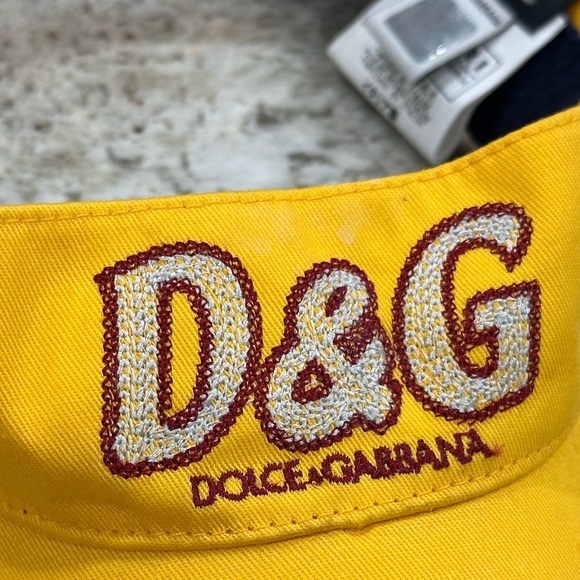 Dolce & Gabbana D & G Yellow visor embroidered red white with tags attached main image 8